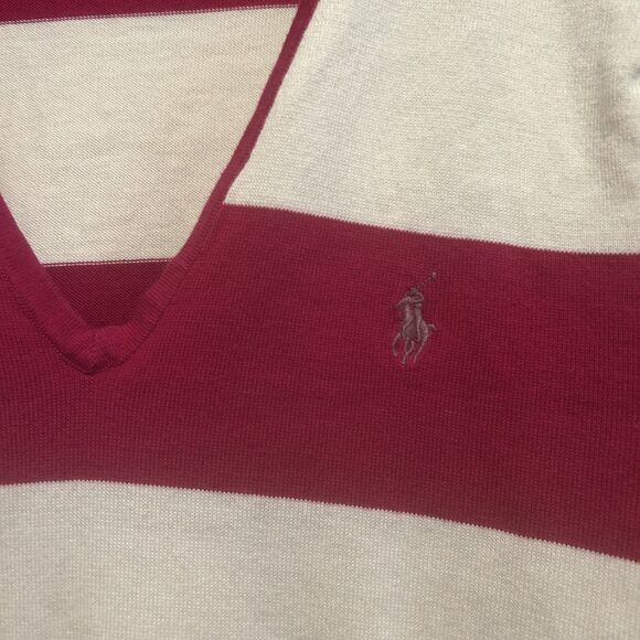 Ralph Lauren Sport Womens Stripe Vneck Sweater-Sz XL-Preppy-Old Money - Picture 4 of 8